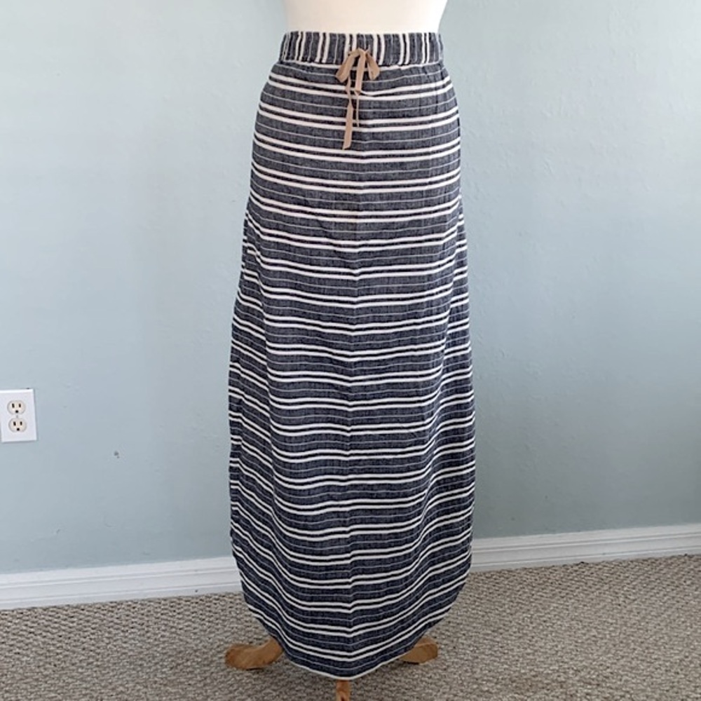 Striped Navy and White Maxi Skirt